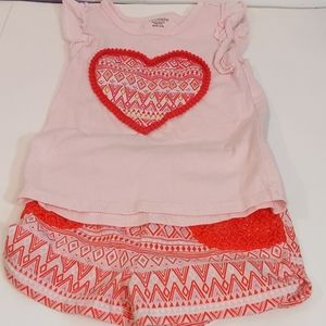 Heart shirt matching shorts
